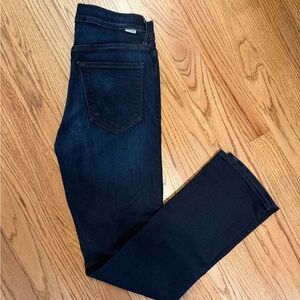 MOTHER Mid Rise Dazzler Ankle Jeans in Deep Indigo